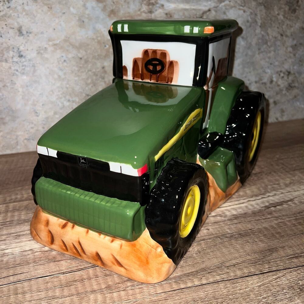 John Deere Tractor Ceramic Gibson Cookie Jar 2000 Collector Item Farm Barn Yard - Picture 6 of 11